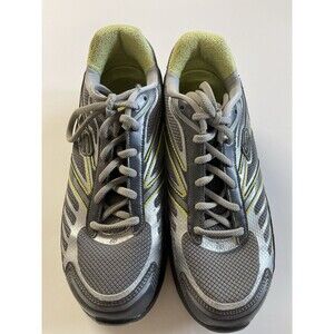 Skechers Shape-Ups Toners Athletic Walking Shoes Size 8 Silver Yellow